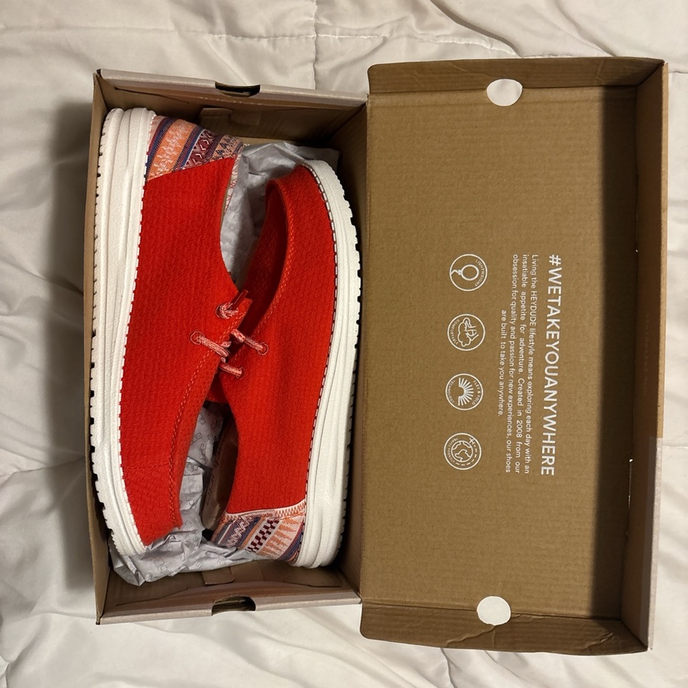 Red HeyDude Shoes